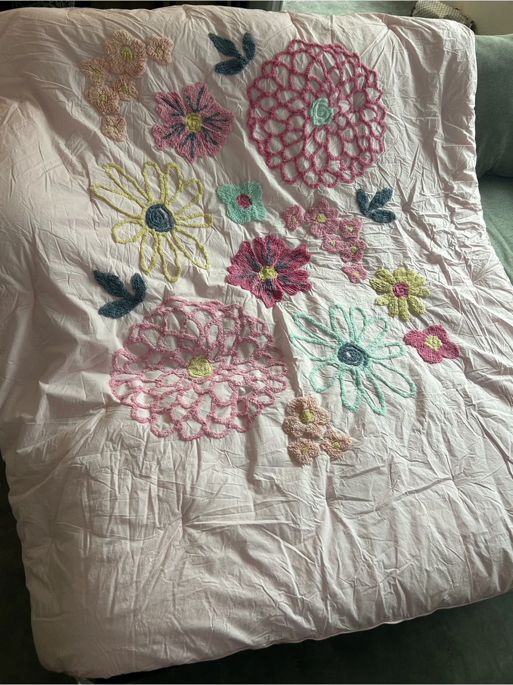 Pottery Barn Kid’s Sasha’s Garden Candlewick Comforter Twin NWOT